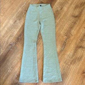 American Eagle Green Ribbed Flare Pants